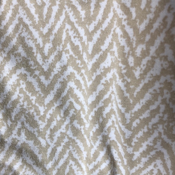 Casual Cream and Tan Cinch Top - Picture 4 of 4